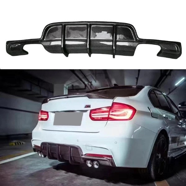 Car Craft Compatible With Bmw 3 Series F30 F80 2012-2018 M3 M4 Rear After Bumper Lip Splitter Skirts Diffuser Real Carbon Fiber - CAR CRAFT INDIA