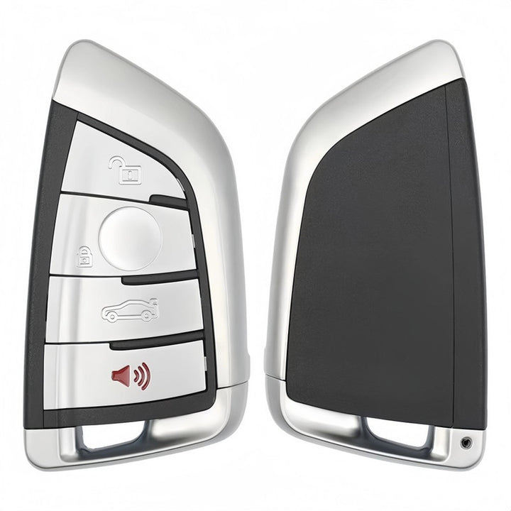 Car Craft Compatible With Bmw 1 2 3 4 5 6 7 X1 X3 X4 X5 X6 X7 Z4 Series Upgrade Key Cover Case To New Style Car Key Cover Shell With Blade 4 Button Silver Bm-ks-42