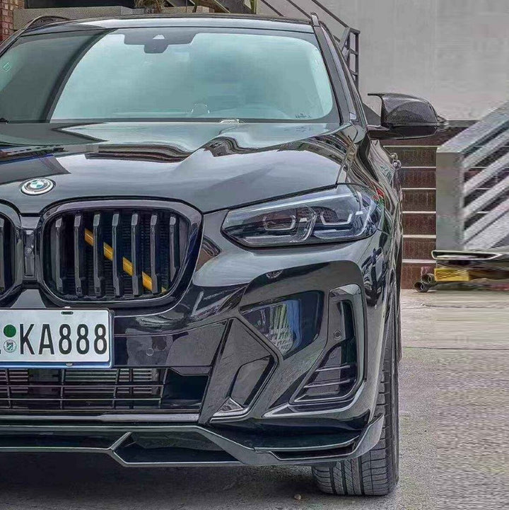 Car Craft Compatible With Bmw X3 G01 G08 Lci 2022-2025 M Sport Mp M Performance Bumper Upgrade Convert To M Sport X3m Black Samurai Bodykit Diffuser Exhaust Tip Pipe G01/08-028 Gc