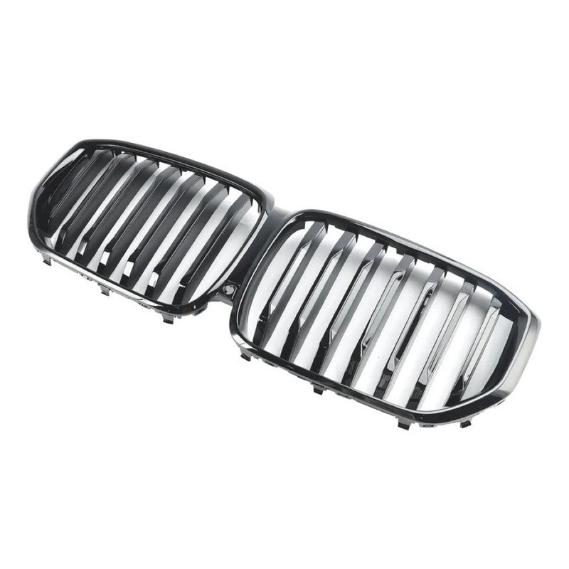 Car Craft Compatible With Bmw X5 G05 Lci 2023-2026 M Sport Mt M Tech Front Bumper Show Grill Single Silver Chrome Gc G05 G18 003
