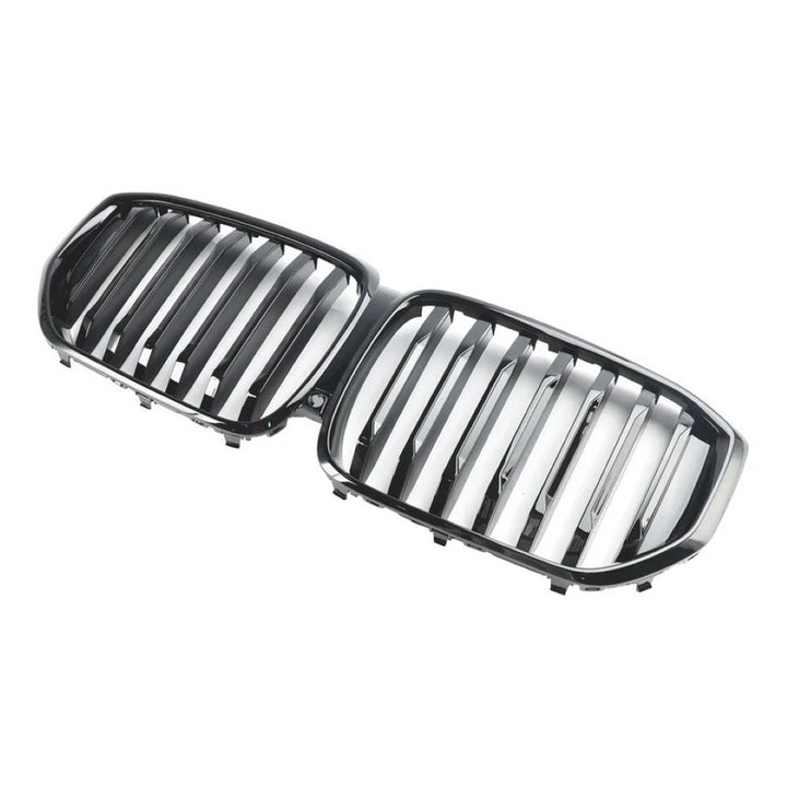 Car Craft Compatible With Bmw X5 G05 Lci 2023-2026 M Sport Mt M Tech Front Bumper Show Grill Single Silver Chrome Gc G05 G18 003