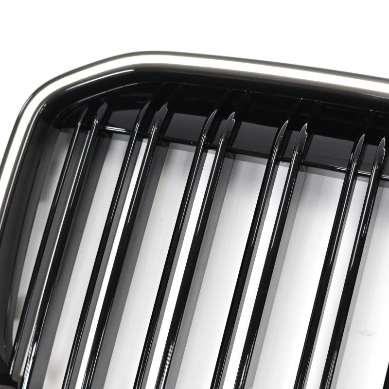 Car Craft Compatible With Bmw X7 G07 2019-2022 Front Bumper Luminous Illuminated Led Glow Show Grill Dual Bar Line Glossy Black - CAR CRAFT INDIA