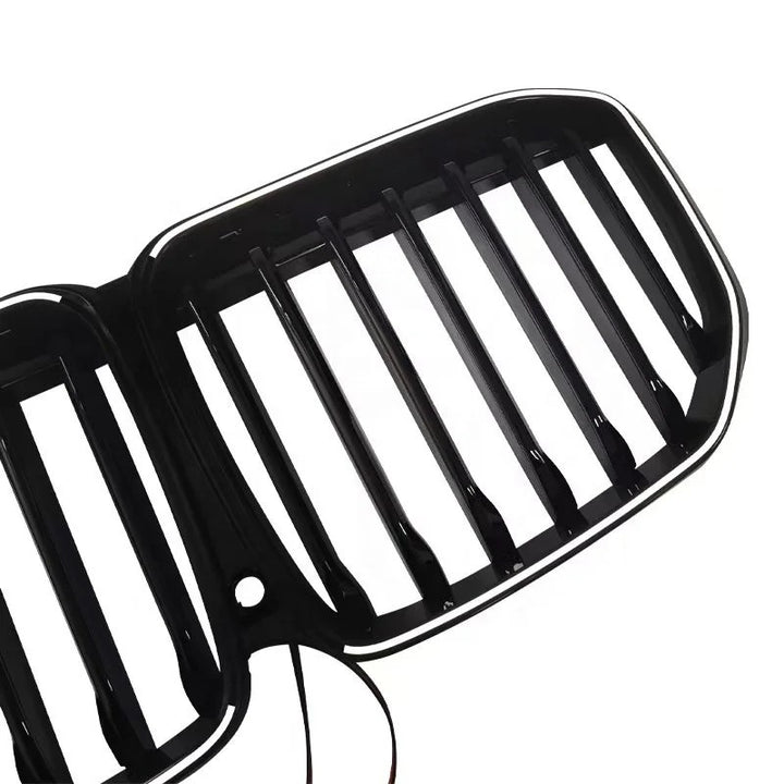 Car Craft Compatible With Bmw X7 G07 2019-2022 Front Bumper Luminous Illuminated Led Glow Show Grill Single Bar Line Glossy Black - CAR CRAFT INDIA