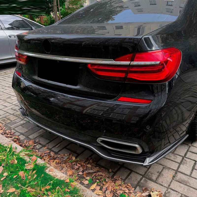 Car Craft Compatible With Bmw 7 Series G11 G12 Pre-facelift M Sport 2015-2018 Rear Bumper After Lip Diffuser Trim Skirt Zst-1549 Cf Carbon Fiber Look
