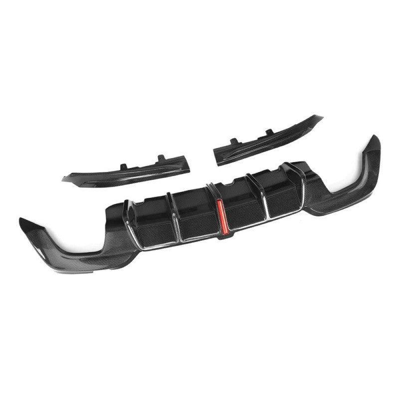 Car Craft Compatible With Bmw 3 Series G20 2019-2023 M Sport Rear Bumper Real Carbon Fiber Lip Diffuser Skirts Splitter F1 Style With Led Light - CAR CRAFT INDIA