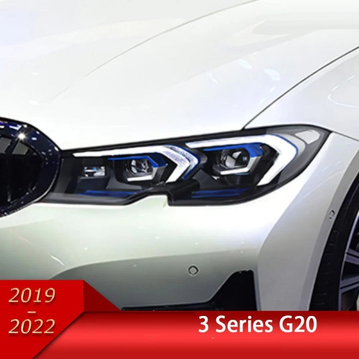 Car Craft Compatible With Bmw 3 Series G20 G28 2019-2022 Car Front Upgraded Head Light Lamp Xenon Headlight Retrofit Upgrade Modified Led Drl Hid Light Lci Laser Style - CAR CRAFT INDIA