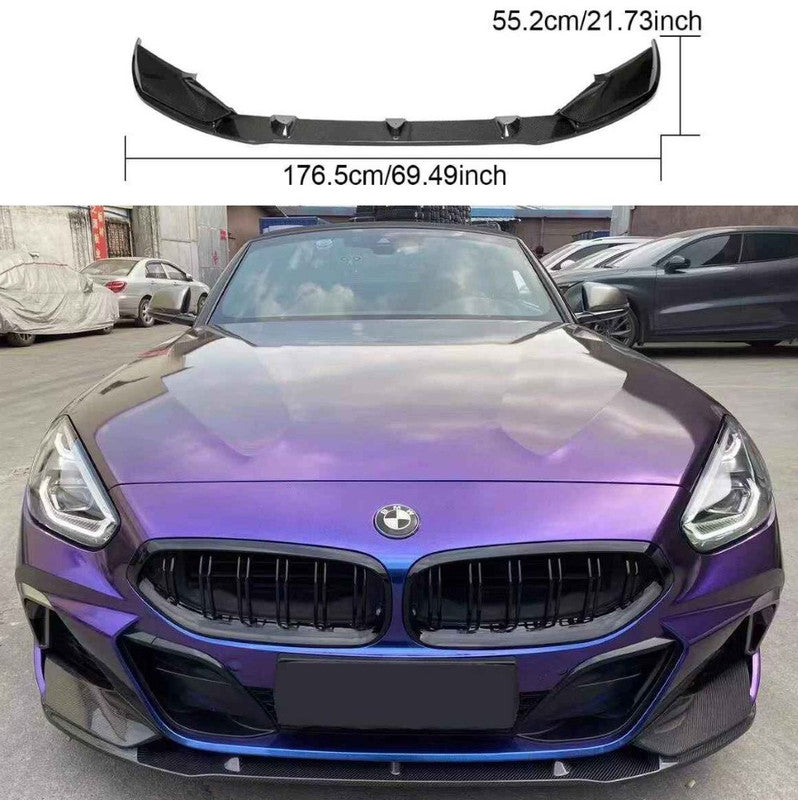 Car Craft Compatible With Bmw Z4 G29 2019-2025 Front Bumper Lip Splitter Skirts Trim Canard Real Carbon Fiber - CAR CRAFT INDIA