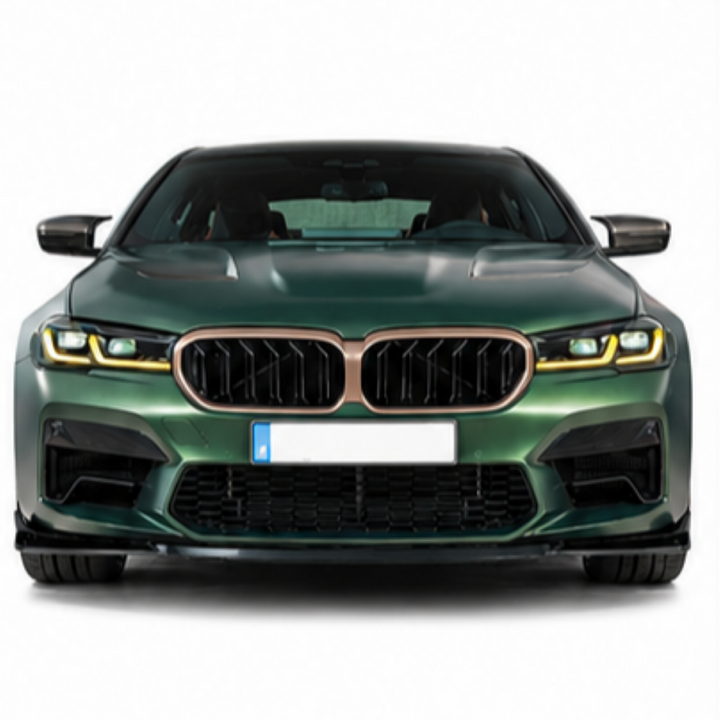 Car Craft Compatible With Bmw 5 Series G30 Lci 2021-2025 M5 Cs Front Bumper Lip Splitter Skirt Knife Bf-bm5s-089 Glossy Black