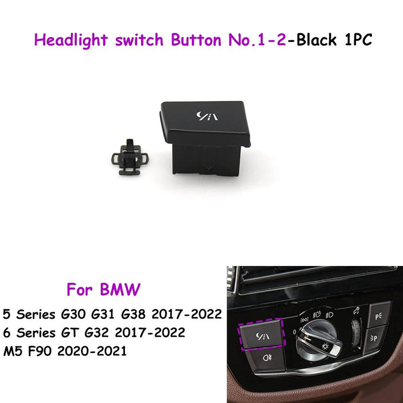 Car Craft Compatible With Bmw 5 Series G30 6 Series Gt G32 2017-2023 Car Headlamp Headlight Fog Lamp Light Upper Dipper Night Vision Rotary Switch Knob Button 1-2