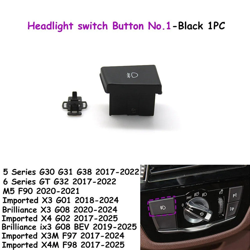 Car Craft Compatible With Bmw 5 Series G30 6 Series Gt G32 2017-2023 Car Headlamp Headlight Fog Lamp Light Upper Dipper Night Vision Rotary Switch Knob Button 1