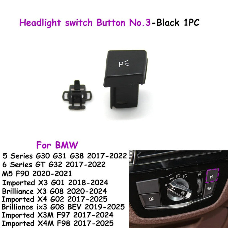 Car Craft Compatible With Bmw 5 Series G30 6 Series Gt G32 2017-2023 Car Headlamp Headlight Fog Lamp Light Upper Dipper Night Vision Rotary Switch Knob Button 3