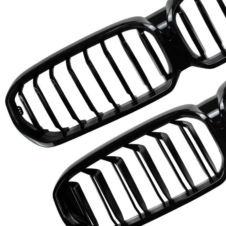 Car Craft Compatible With Bmw 5 Series G30 Lci 2021-2024 Front Bumper Show Mesh Grill Dual Line Bar Zst-1464 Dual Glossy Black - CAR CRAFT INDIA