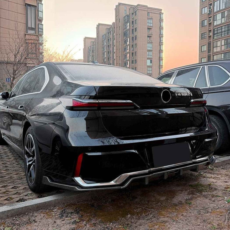 Car Craft Compatible With Bmw 7 Series I7 G70 G73 M Sport 2023+ Rear Bumper After Lip Diffuser Trim Skirt Zst-1442 Gb Glossy Black