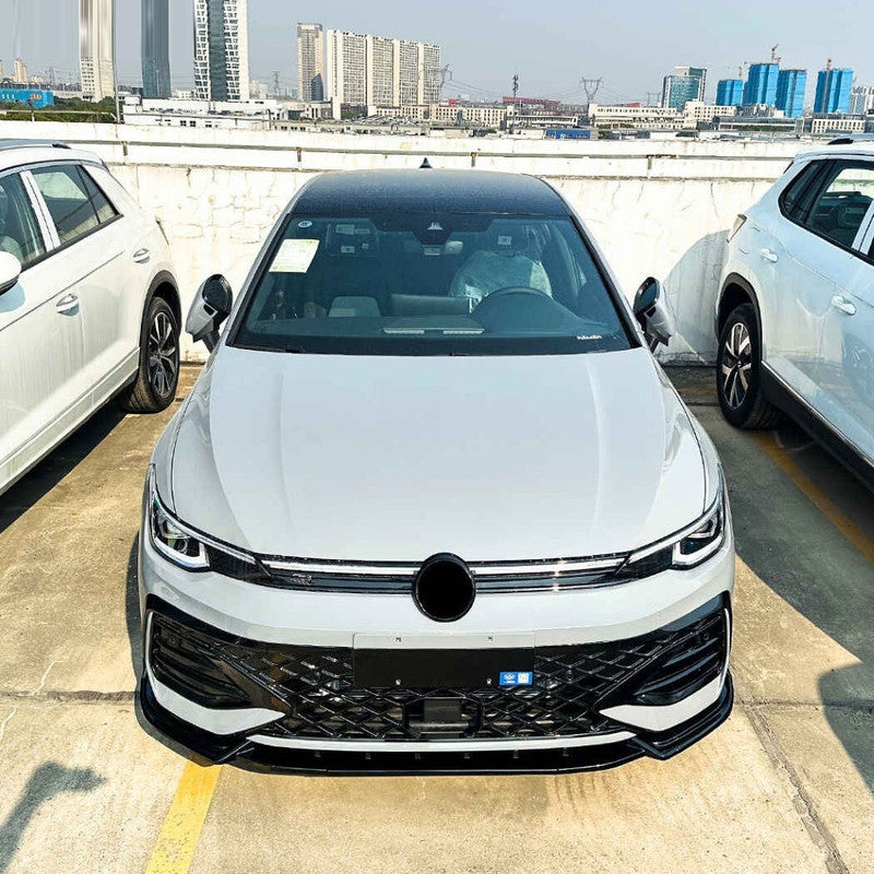 Car Craft Compatible With Volkswagen Vw Golf Mk8.5 Gti 2024+ Gti Rline Front Bumper Lip Splitter Skirts Zst-1189 Gb Glossy Black - CAR CRAFT INDIA