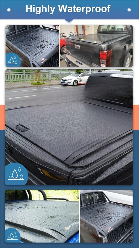 Car Craft Compatible With Isuzu D-max V Cross 2019-2025 Shutter Rear Truck Bed Retractable Lid Tonneau Tray Cover Roller Back Rear Hand Controlled By Electric Remote Or App - CAR CRAFT INDIA