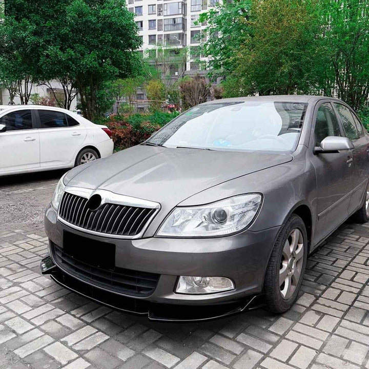 Car Craft Compatible With Skoda Octavia Laura Mk2.5 2008-2012 Bumper Front Lip Splitter Skirt Trim Zst-1578 Gb Glossy Black