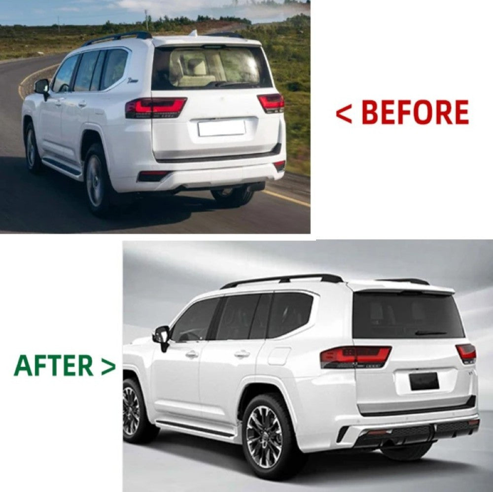 Car Craft Compatible With Toyota Land Cruiser Lc300 Lc 300 2021+ Upgrade Facelift Convert To Lc300 Middle East Kuwait Style Bodytkit Front Rear Bumper Skirt Splitter Lip F153