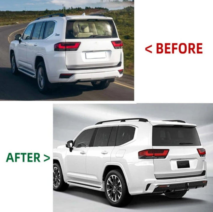 Car Craft Compatible With Toyota Land Cruiser Lc300 Lc 300 2021+ Upgrade Facelift Convert To Lc300 Middle East Kuwait Style Bodytkit Front Rear Bumper Skirt Splitter Lip F153
