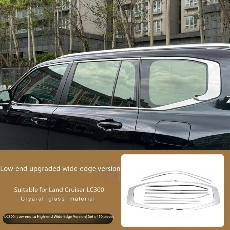 Car Craft Compatible With Toyota Land Cruiser Lc300 Lc 300 2022-2026 Outer Outside Window Door Piller Silver Chorme Decorations Strip Trim 22lc014f - CAR CRAFT INDIA