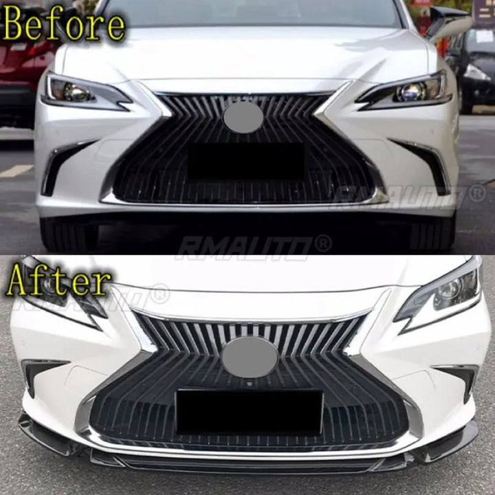 Car Craft Compatible With Lexus Es 2018-2022 Front Bumper Lip Skirt Trim Glossy Black