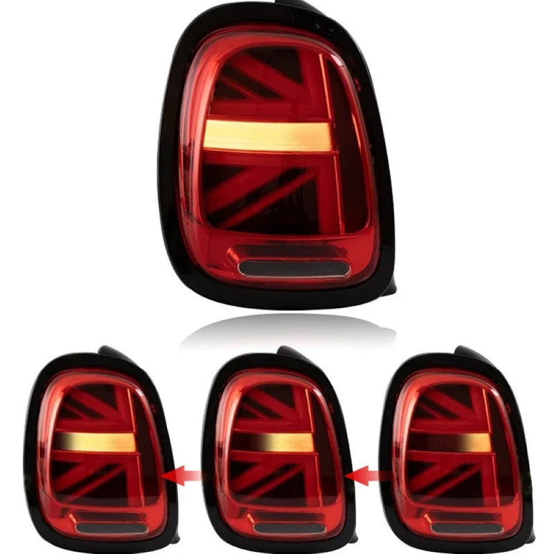 Car Craft Compatible With Mini Cooper F55 2015-2019 Cooper S F56 2015-2019 Cooper S Convertible F57 2015-2019 F Series Led Tail Light Tail Lamp Light 2007-2016 Dynamic Signal Taillight Drl Brake Reverse Union Jack Clear Red