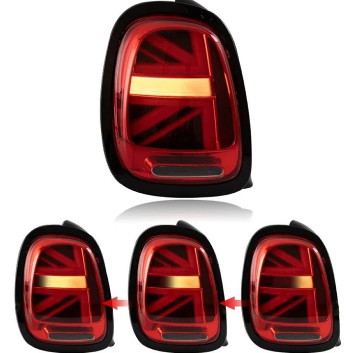 Car Craft Compatible With Mini Cooper F55 2015-2019 Cooper S F56 2015-2019 Cooper S Convertible F57 2015-2019 F Series Led Tail Light Tail Lamp Light 2007-2016 Dynamic Signal Taillight Drl Brake Reverse Union Jack Clear Red