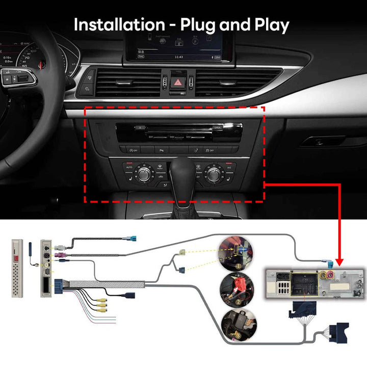 Car Craft Compatible With Audi A6 2016-2018 A7 2016-2018 Upgrade To Wireless Apple Carplay Android Auto Adapter Carplay Box With Screeen Mirror Link Google Maps Mmi 3g+ - CAR CRAFT INDIA