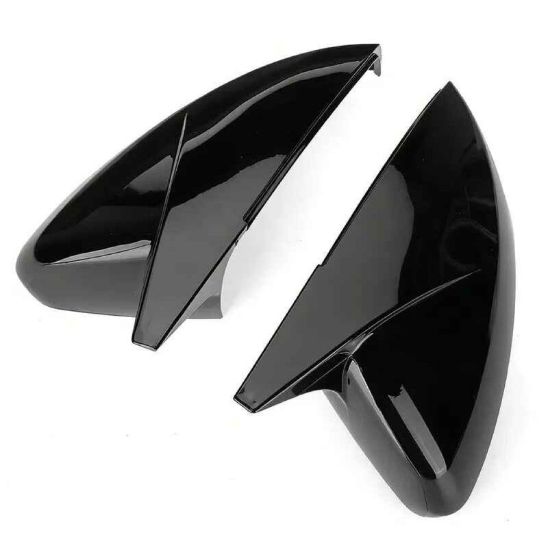 Car Craft Compatible With Volkswagen Vw Polo Mk6 2018-2023 Rear View Case Wing Cap Shell Housing Mirror Covers 3m Tape Pasting Style Glossy Black Usa Not For Indian Cars