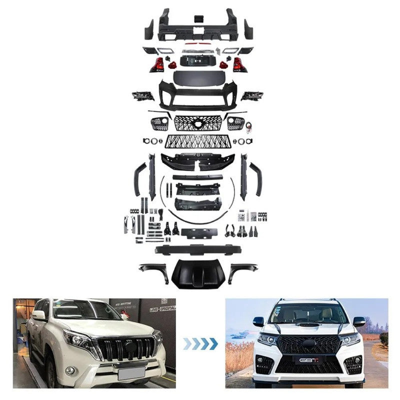 Car Craft Compatible With Toyota Land Cruiser Prado Fj150 2010-2017 Upgrade Facelift Convert To 2018 Elford Style Bodytkit Front Rear Bumper Hood Fender Trunk Headlight Taillight Side Trim Grill Lip Skirt Splitter F075