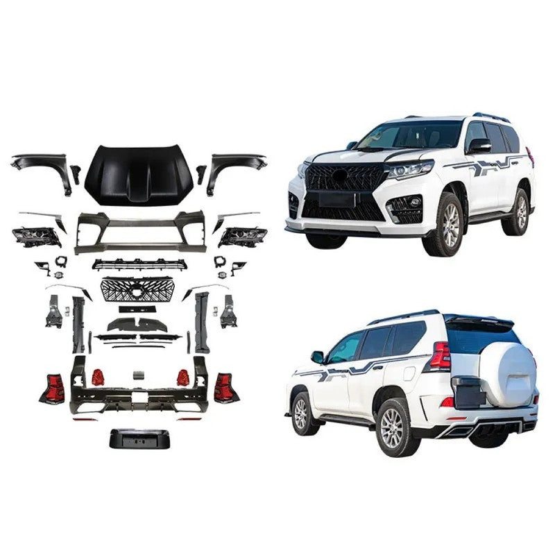 Car Craft Compatible With Toyota Land Cruiser Prado Fj150 2010-2017 Upgrade Facelift Convert To 2018 Elford Style Bodytkit Front Rear Bumper Hood Fender Trunk Headlight Taillight Side Trim Grill Lip Skirt Splitter F075