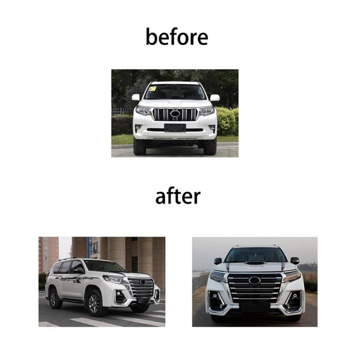 Car Craft Compatible With Toyota Land Cruiser Prado Fj150 2018+ Upgrade Facelift Convert To Navigator Style Bodytkit Front Rear Bumper Side Trim Grill Lip Skirt Splitter F157