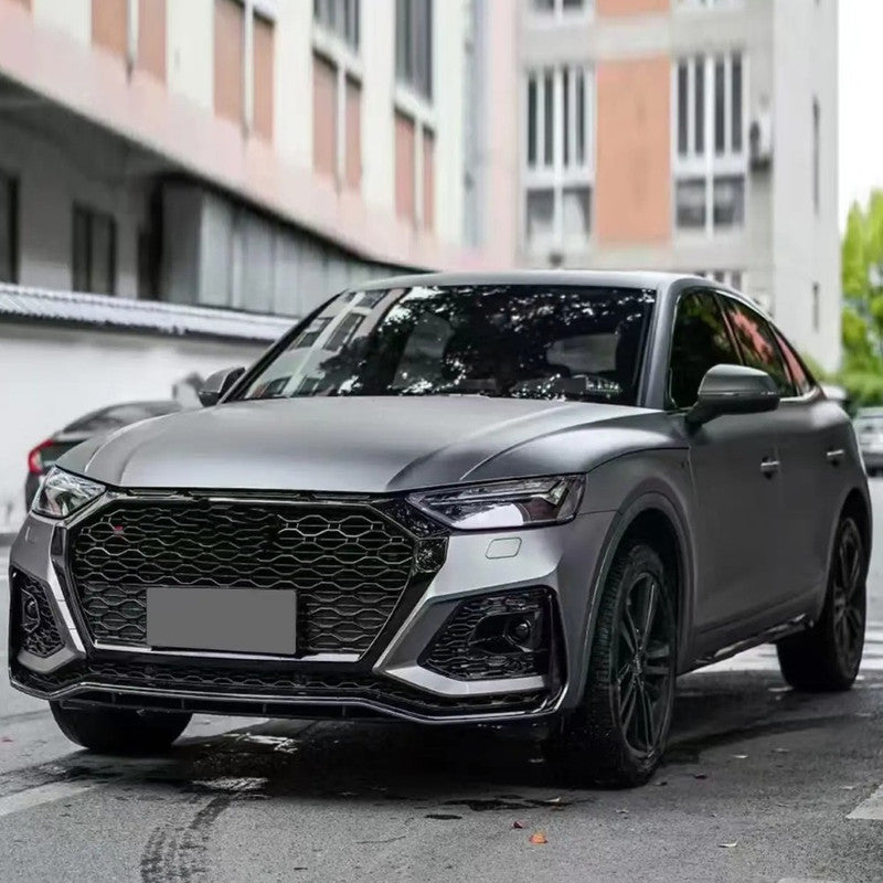 Car Craft Compatible With Audi Q5 2021-2025 Upgraded Front Bumper Show Grill Rsq5 Rs Sport Honeycomb Style Q5-008 Gc Black Honeycomb Style