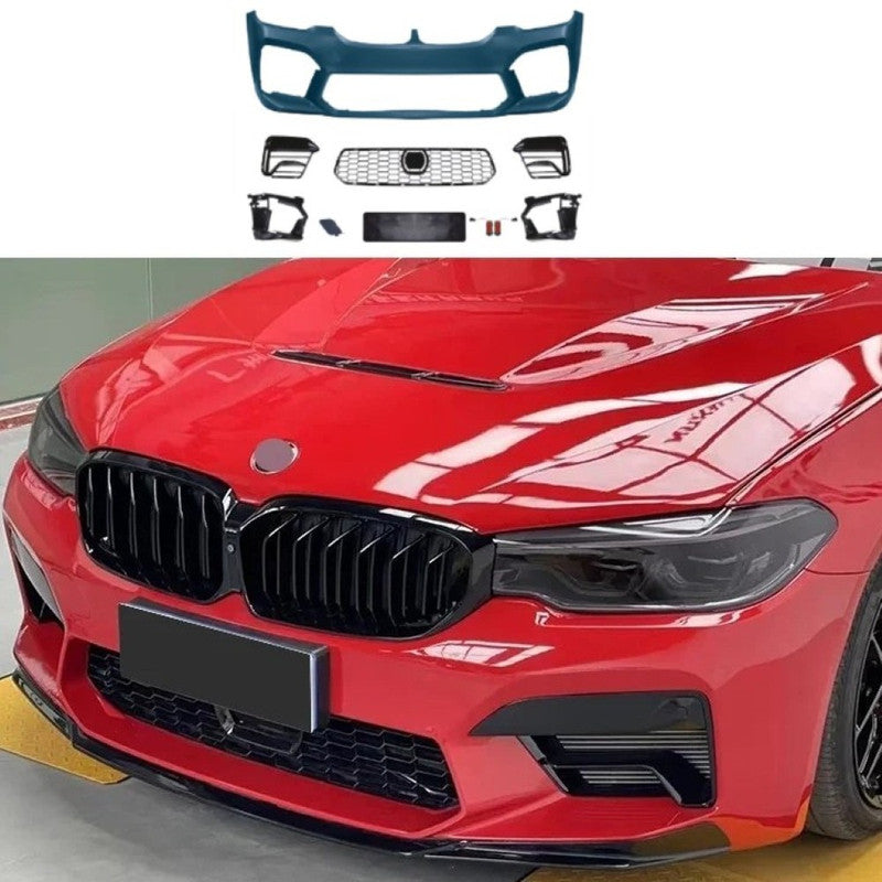 Car Craft Compatible With Bmw 5 Series G30 G38 F90 2018-2020 Upgrade Facelift Convert To 2021-2023 M5 M Sport Pre Lci To Lci Front Rear Bumper Bodykit Assembly Side Skirt Splitter Diffuser Lip Front Lip Set G30-034 G30/38-024/025