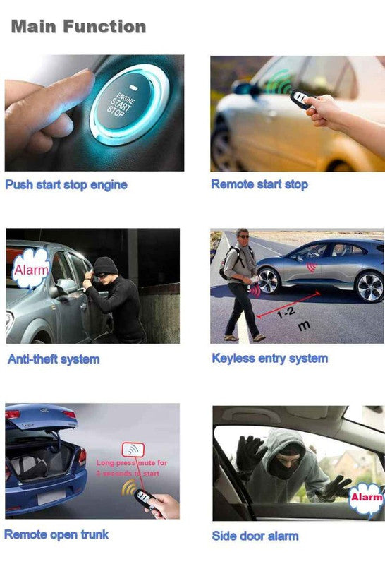 Car Craft Compatible With Car One-way 12v Car Pke Engine Remote Starter With Keyless Entry And Alarm System App Control And Remote Control Function Q6b