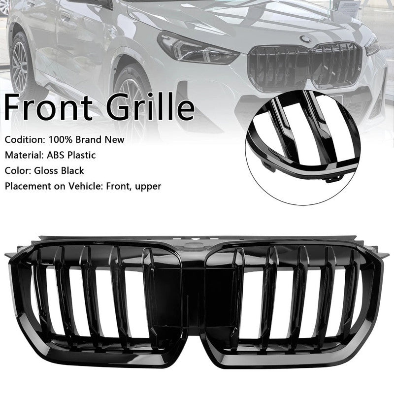 Car Craft Compatible With Bmw X1 U11 2023+ Front Bumper Show Grill Glossy Black CC-9077