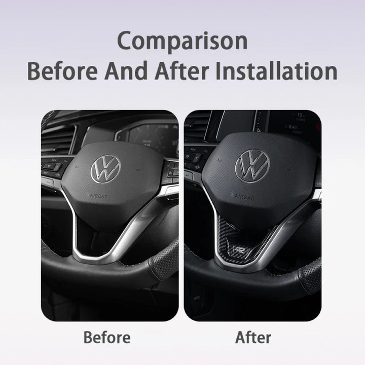 Car Craft Compatible With Volkswagen Virtus Arteon Golf 8 Vw Id.3 Passat B8 T-cross Tiguan Touareg Vw T6 Steering Wheel Trim Badge Logo Gti Line Blue - CAR CRAFT INDIA