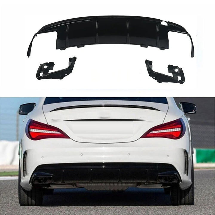 Car Craft Compatible With Mercedes Benz Cla Class W117 C117 X117 2013-2019 Amg Rear Bumper Upgrade Convert To Amg Amga45 After Rear Lip Diffuser Gc W117-007