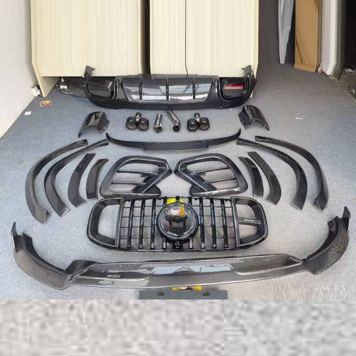 Car Craft Compatible With Mercedes Benz Gls W167 X167 2019-2025 Amg Bumper Brabus B900 Bodykit Real Carbon Fiber Grill Splitter Skirts Spoiler Front Rear Lip Diffuser Exhaust Tip Canard - CAR CRAFT INDIA