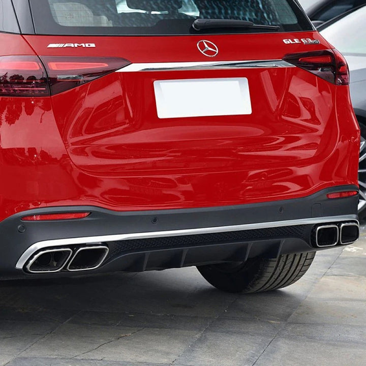 Car Craft Compatible With Mercedes Benz Gls Gle W167 X167 2019-2025 Amg Exhaust Tip Pipe Dual Silver Chrome Gc W167-009 - CAR CRAFT INDIA