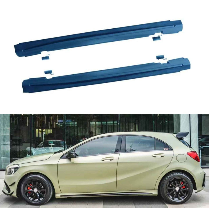Car Craft Compatible With Mercedes Benz A Class W176 2012-2016 Upgrade Convert To Amg Amg45 Front Rear Bumper Diffuser Lip Exhaust Tip Pipe Side Skirt Runing Board Bodykit Set GC W176-016