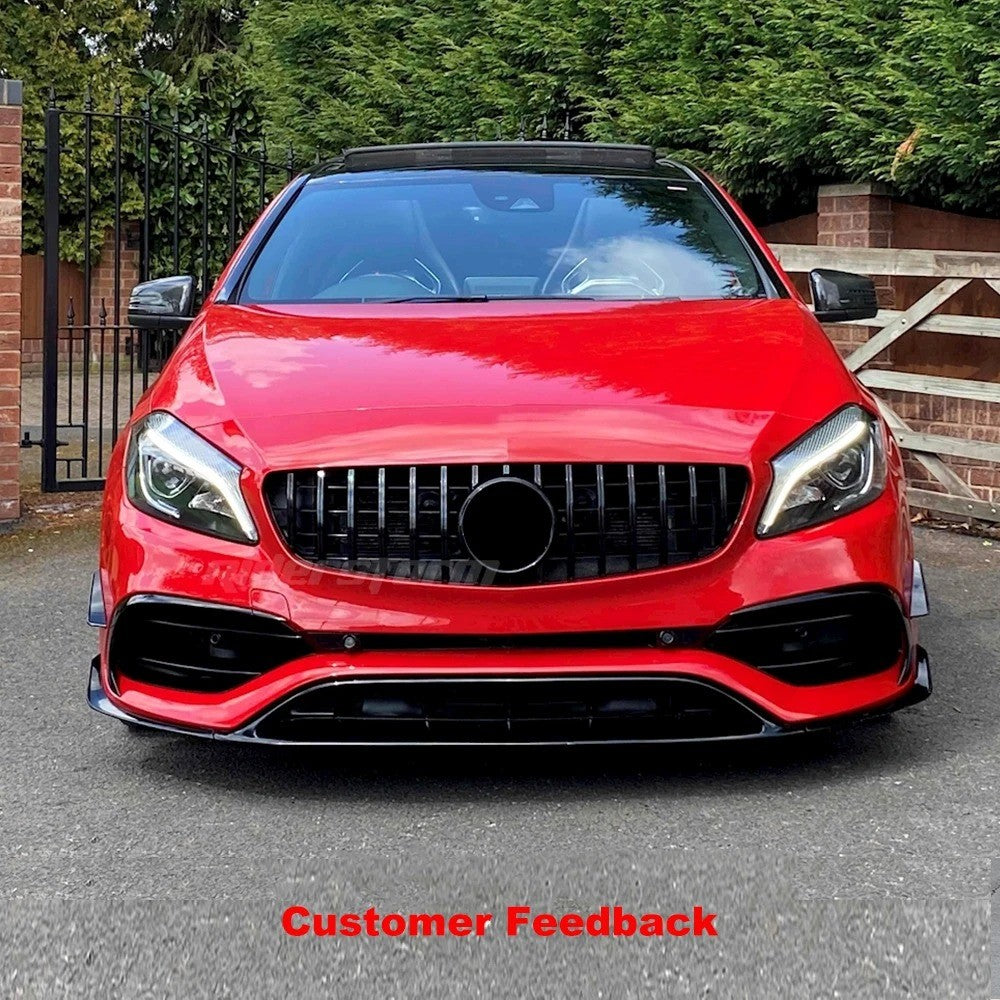 Car Craft Compatible With Mercedes Benz A Class W176 2012-2016 Front Bumper AMG Show Grill Gtr Black CC-1700