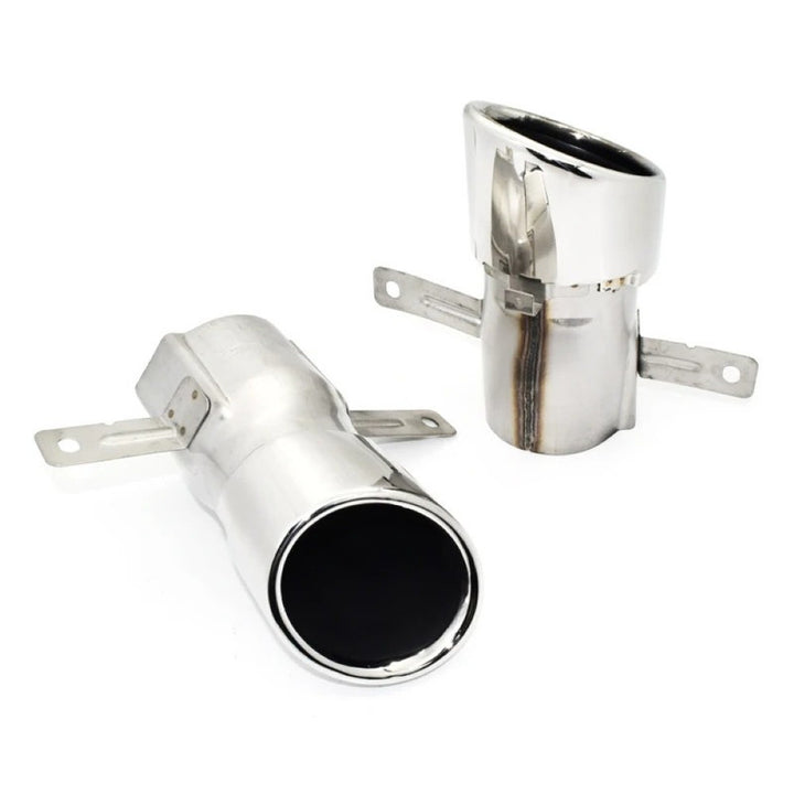 Car Craft Compatible With Mercedes Benz A Class W177 2018-2024 Rear Bumper Upgrade Convert To Amg Amg45 Exhaust Tip Pipe Single Silver Chrome W177-011