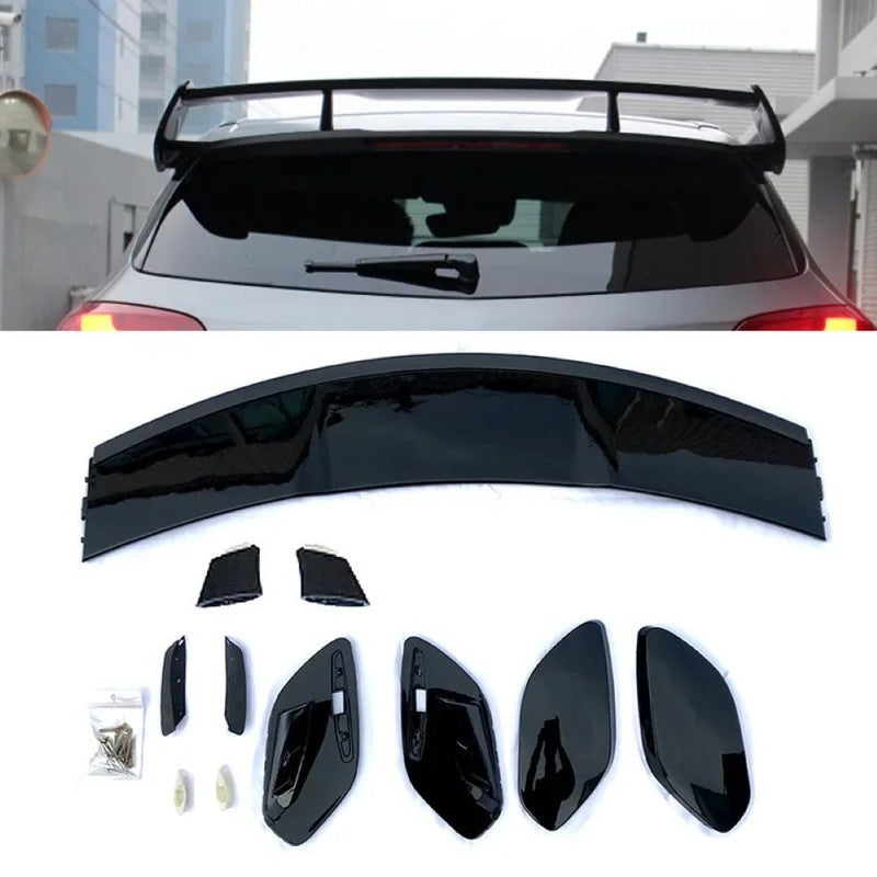 Car Craft Compatible With Mercedes Benz A Class W177 2019+ Hatchback Amg Rear Trunk Boot Roof Wing Lip Spoiler Splitter Skirts Carbon Fiber Look