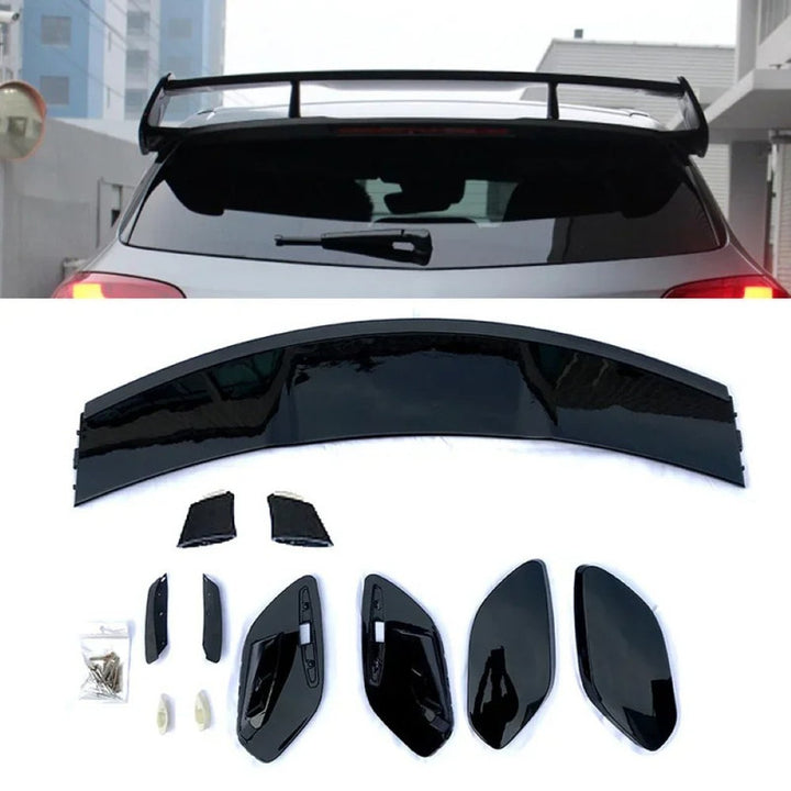 Car Craft Compatible With Mercedes Benz A Class W177 2019+ Hatchback Amg Rear Trunk Boot Roof Wing Lip Spoiler Splitter Skirts Carbon Fiber Look