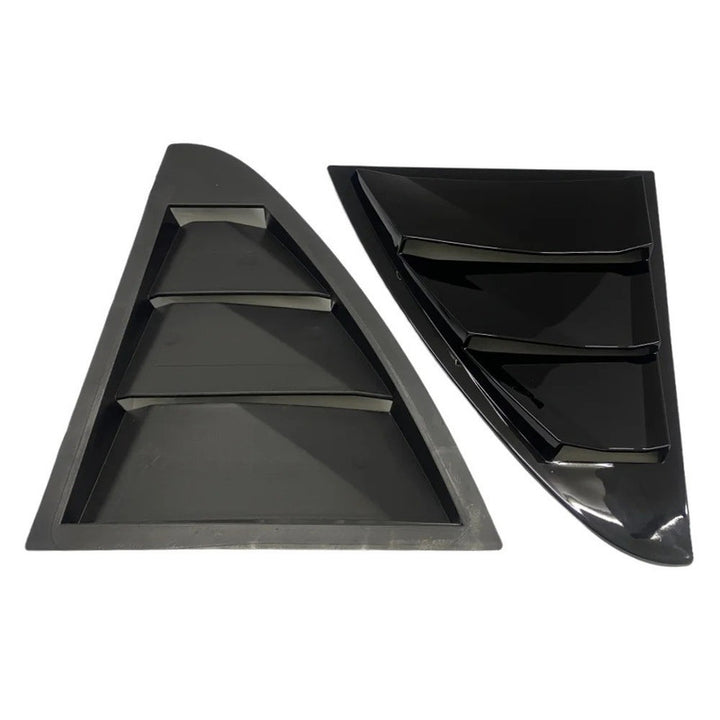 Car Craft Compatible With Mercedes Benz C Class W205 2015-2021 Car Rear Window Shutter Cover Louver Side Vent Trim Triangle Glossy Black - CAR CRAFT INDIA