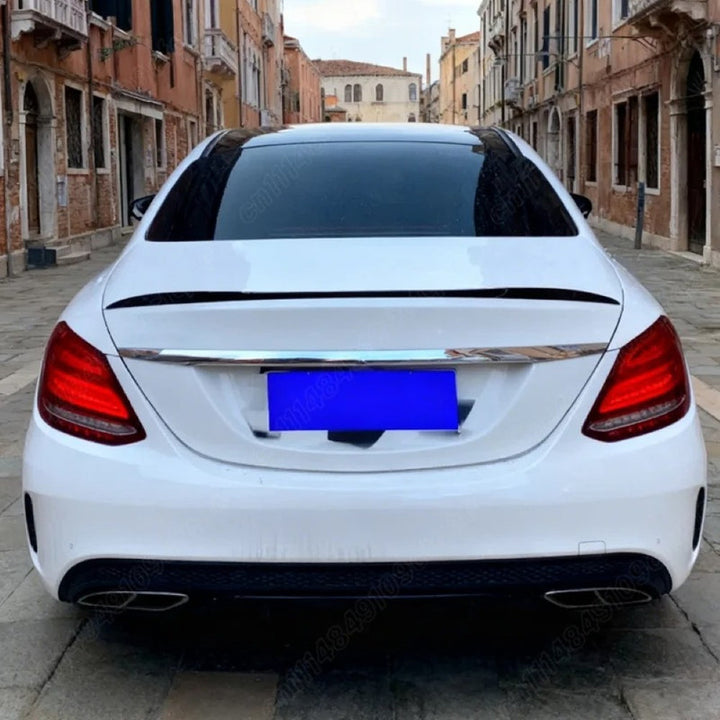 Car Craft Compatible With Mercedes Benz C Class W205 2014-2021 Rear Trunk Wing Boot Lip Wing Spoiler C63s Glossy Black Benz-040