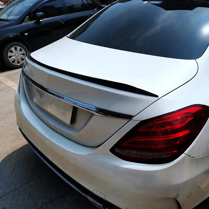 Car Craft Compatible With Mercedes Benz C Class W205 2014-2021 Rear Trunk Wing Boot Lip Wing Spoiler C63s Glossy Black Benz-040