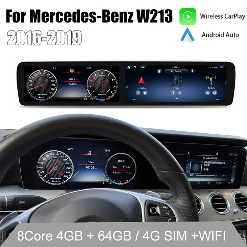 Car Craft Compatible With Mercedes E Class W213 2019-2019 Lcd Digital Instrument Cluster Dashboard Android Meeter With Dual Player Speedometer Screen Virtual With 12.3 Inch Apple Carplay Android Auto
