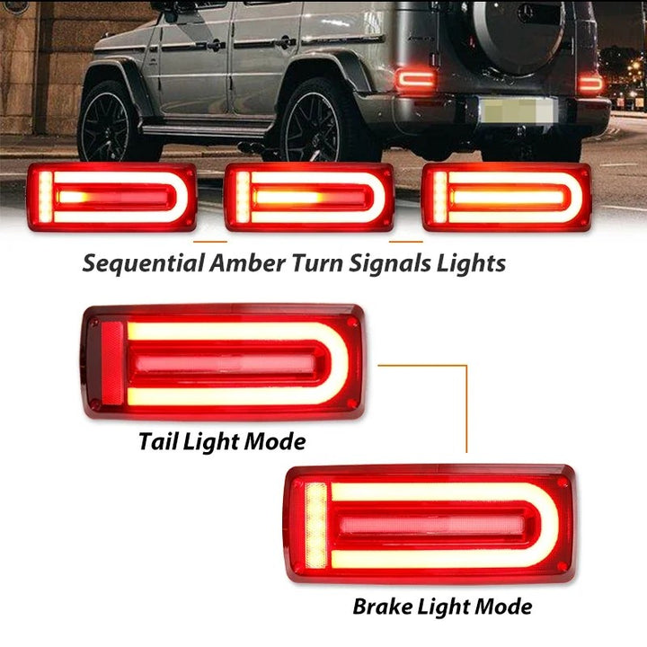 Car Craft Compatible With Mercedes Benz G Class G Wagon G63 G55 W463 2007-2018 Car Rear Upgraded Tail Light Lamp Xenon Taillight Retrofit Upgrade Modified Led Drl Hid Light Red Shy - CAR CRAFT INDIA