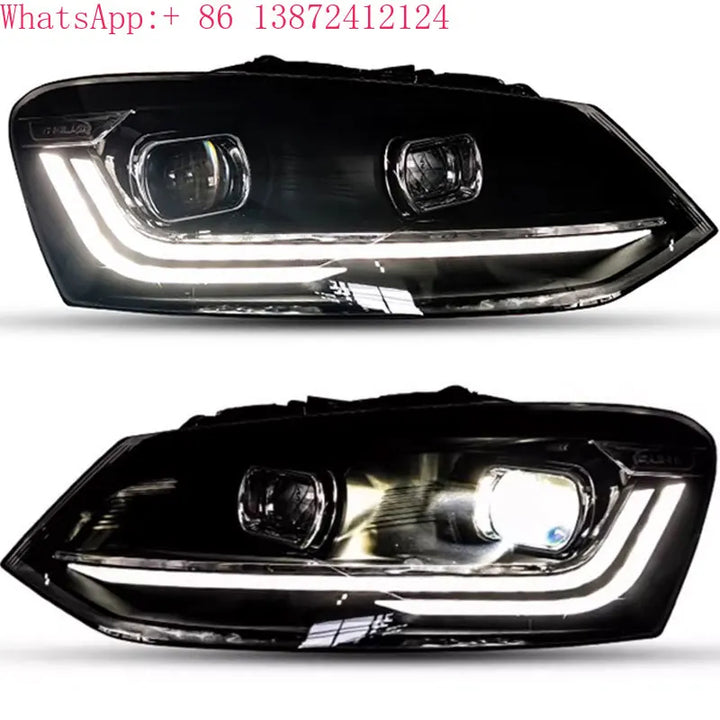 Car Craft Compatible With Volkswagen Vw Polo 2010-2024 Car Front Upgraded Head Light Lamp Xenon Headlight Retrofit Upgrade Modified Led Drl Hid Light For Helogen Car - CAR CRAFT INDIA
